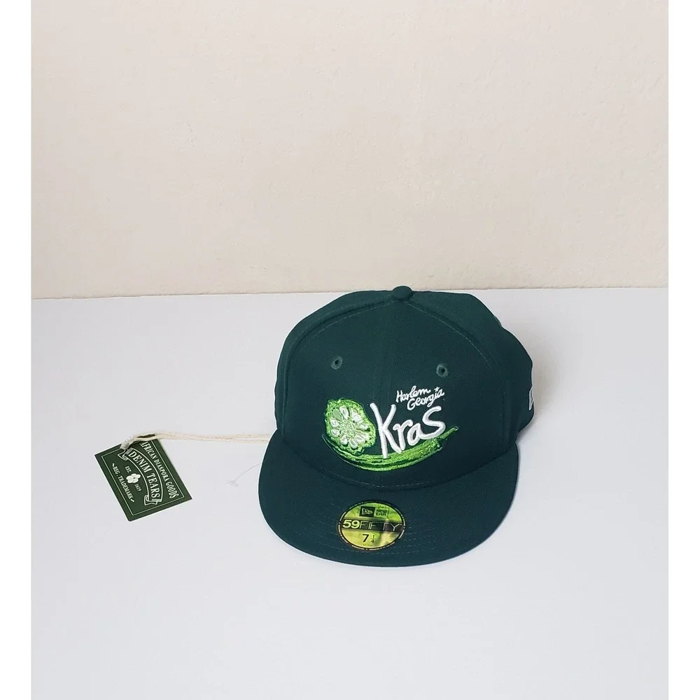 Denim Tears x New Era 59FIFTY Kras Harlem Georgia Fitted Hat Green 7 1/4 Urban